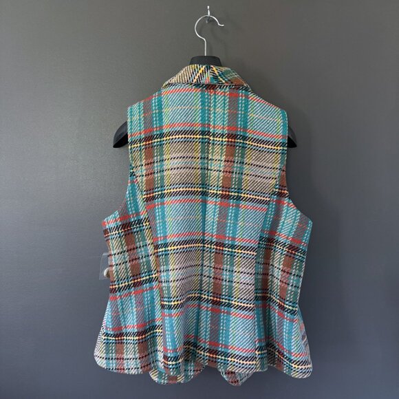 Modcloth Myrtlewood of California Colorful Herringbone Plaid Vest PLUS 2x - Picture 3 of 6